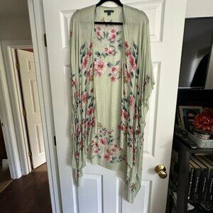 American Eagle Outfitters Floral Kimono - Green and Pink
